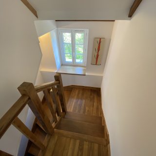 escalier poncé et vitrifié