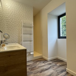 Salle de bain, rénovation maison, carrelage relief