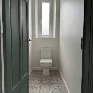 Wc, rénovation appartement, carrelage à motif
